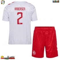 Camisa de Futebol Dinamarca Joachim Andersen #2 Equipamento Secundário Infantil Europeu 2024 Manga Curta (+ Calças curtas)